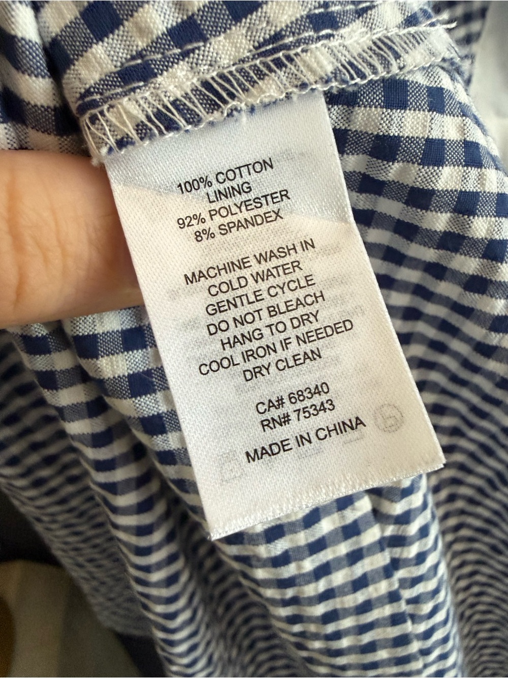 CAROLINE CONSTAS • Navy & White Gingham bows Square-Neck tank Midi Dress medium - Picture 7 of 7